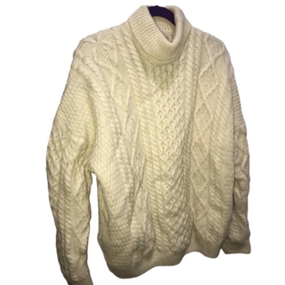 Carraig Donn Wool Beige Sweater - Size XXL
